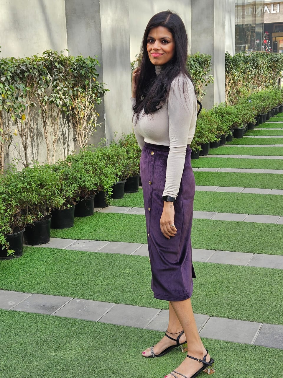 Women High Waist Button Skirt | Winter Corduroy Long Skirt